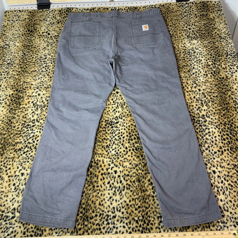 Carhartt Mens 40x30 Straight Fit Canvas Work Pants Gray Utility Rugged 1049